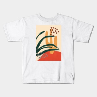 Abstract Neutral Wall Art, Botanical Print, Scandi Art Kids T-Shirt